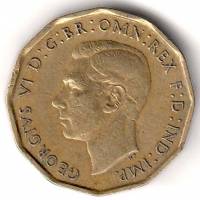 (1943) Монета Великобритания 1943 год 3 пенса "Георг VI"  Латунь  VF