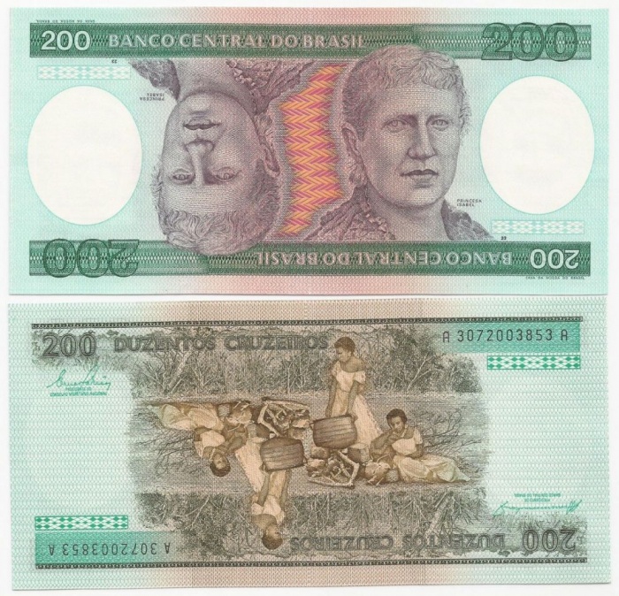 (1981) Банкнота Бразилия 1981 год 200 крузейро &quot;Изабелла&quot;   UNC