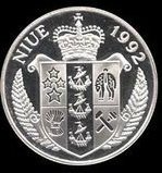 () Монета Остров Ниуэ 1992 год 5 долларов ""  Биметалл (Серебро - Ниобиум)  AU