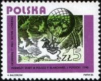 (1984-043) Марка Польша "Воздушный шар, (1784)"    История польской авиации III Θ