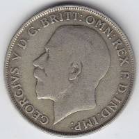 (1922) Монета Великобритания 1922 год 1 флорин "Георг V"  Серебро Ag 500  VF