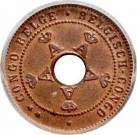 (№1910km15) Монета Бельгийское Конго 1910 год 1 Centime