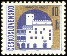 (1965-074) Марка Чехословакия "Йиндржихув Градец" Бумага простая    Чехословацкие города (Стандартны