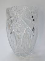 Ваза, хрусталь с гравировкой, высота 21 см., д-14 см. (сост. на фото)