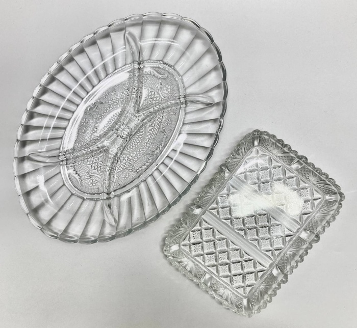 Хрусталь менажница + блюдо