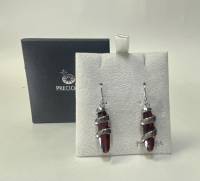 Серьги серебро 925 пр 8,8 гр цирконий застежка петля Preciosa Чехия в подарочной коробке