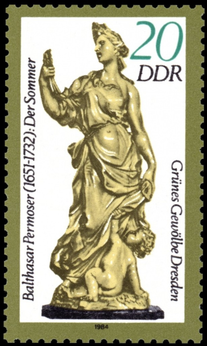 (1984-069) Марка Германия (ГДР) &quot;Лето&quot;    Скуоьптуры, Дрезден II Θ