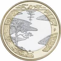 (021) Монета Финляндия 2013 год 5 евро "Лето" 2. Диаметр 27,25 мм Биметалл  UNC