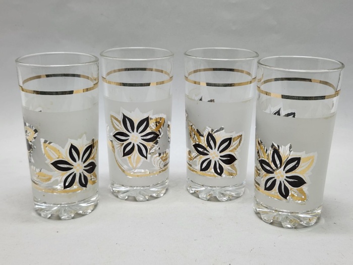 Стаканы 4 шт напыление позолота толстое дно 