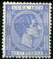 (№28) Марка Куба 1879 год "Король Альфонсо XII", Гашеная