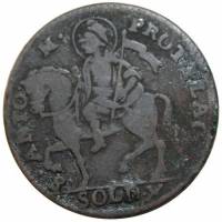 (№1792c4 (1/2 Лира)) Монета Италия 1792 год 10 Soldi (1/2 Лира) Soldi (1/2 Лира)