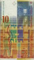 (,) Банкнота Швейцария 2000 год 10 франков "Ле Корбюзье"   UNC