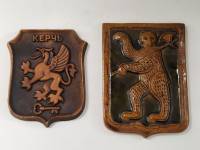 Плакетки настенные Герб Ярославль и Керч керамика СССР 