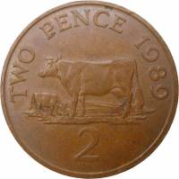 (№1985km41) Монета Гернси 1985 год 2 Pence (немагнитный)