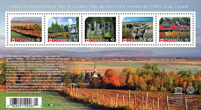 (№2016-230) Блок марок Канада 2016 год &quot;Всемирного наследия ЮНЕСКО в Канаде&quot;, Гашеный