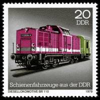 (1979-031) Марка Германия (ГДР) "Дизеллок БР110"    Железная дорога II Θ