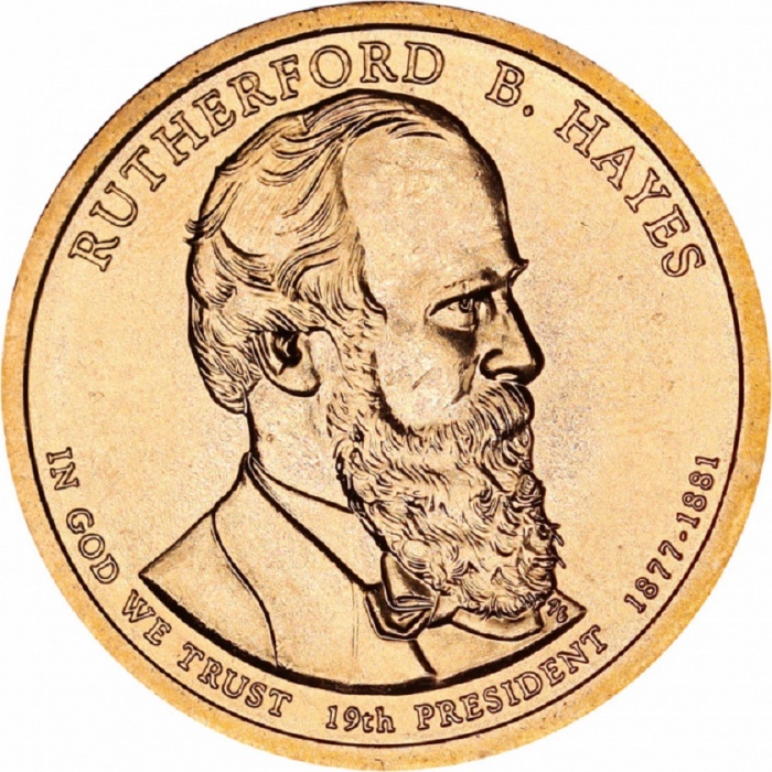 (19p) Монета США 2011 год 1 доллар &quot;Ратерфорд Бёрчард Хейс&quot; 2011 год Латунь  UNC
