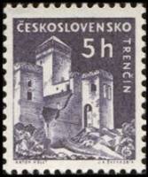 (1960-010) Марка Чехословакия "Тренчинский замок"   Замки и усадьбы (Стандартный выпуск) III Θ