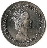 (№1991km74) Монета Тёркс и Кайкос 1991 год 1 Crown (Королевские Дни Рождения)