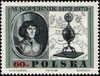 (1969-029) Марка Польша "Гравюра"   500 лет со дня рождения Н. Коперника (1973) II Θ
