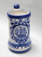 Кружка пивная 15x8.5 см гжель с изображением корабля