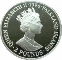 (№1996km57) Монета Фолклендские Острова 1996 год 2 Pounds (Карл I)