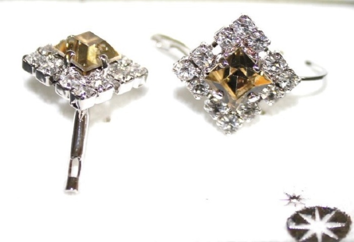 Серьги, нерж. сталь, кристаллы, Чехия, новые