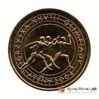 083 Монета Польша 2004 год 2 злотых XXVIII Летняя Олимпиада Афины 2004  Латунь  UNC