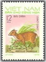 (1973-016a) Марка Вьетнам "Малый оленёк"  Без перфорации  Дикие животные III O