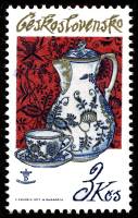 (1977-033) Марка Чехословакия "Графин и чашка"    Традиции чехословатского фарфора III Θ
