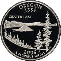 033p Монета США 2005 год 25 центов Орегон  Медь-Никель  UNC