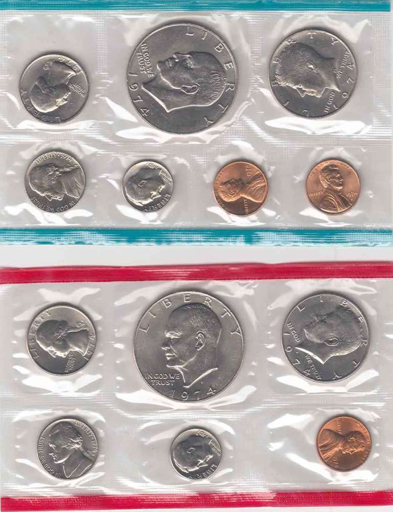 (1974pds, 13 м.) Набор США 1974 год   UNC