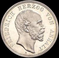 (№1896km23 (Фридрих I)) Монета Германия (Фридрих I) 1896 год 2 Mark (Фридрих I)