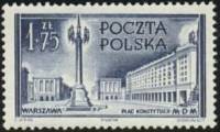 (1953-035) Марка Польша "Площадь Конституции" , III O