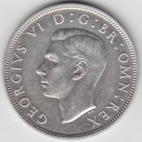 () Монета Великобритания 1941 год 1/2 кроны "Георг VI"  Серебро Ag 500  UNC