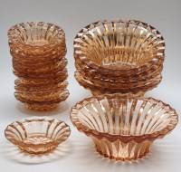 Салатники конфетницы розетки икорницы цветное карамельное стекло СССР 15 предметов