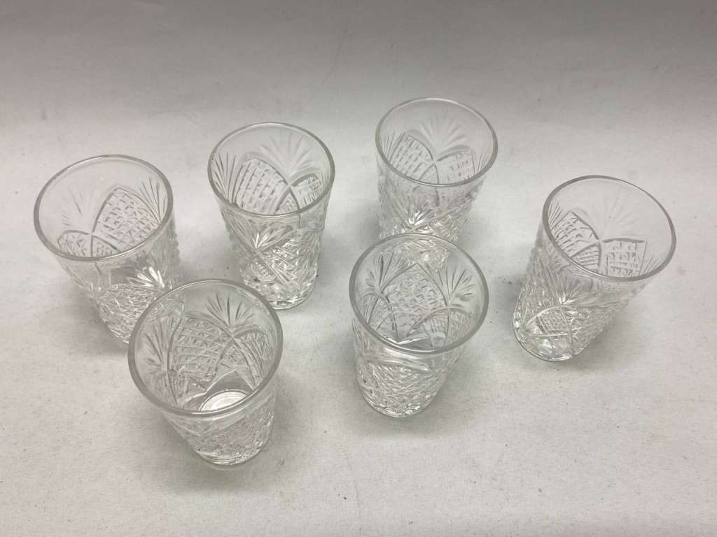 Стопки высокие хрусталь СССР, 6 шт
