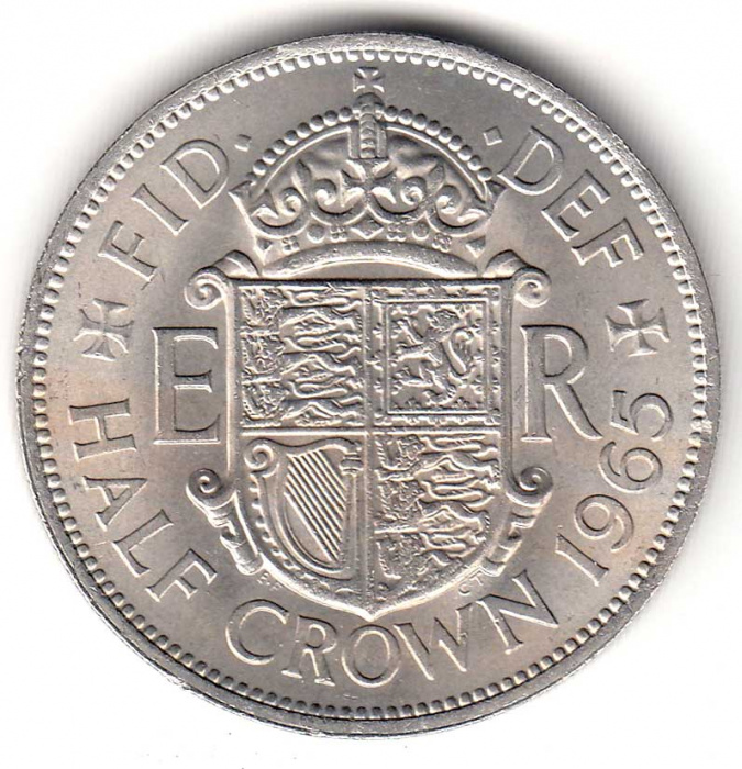 () Монета Великобритания 1965 год 1/2 кроны &quot;Елизавета II&quot;  Медь-Никель  UNC