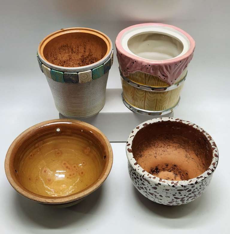 Горшки цветочные кашпо 4 штуки керамика