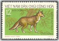 (1973-001) Марка Вьетнам "Красный волк"   Дикие животные III Θ