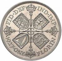 (1927) Монета Великобритания 1927 год 1 флорин "Георг V"  Серебро Ag 500  XF