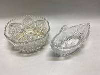 Набор салатник ладья и салатник круглый, хрусталь СССР