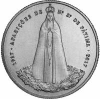 (2017) Монета Португалия 2017 год 2,5 евро "Явления Девы Марии в Фатиме"  Медь-Никель  UNC