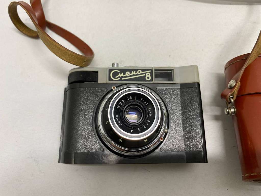 Фотоаппарат пленочный Смена 8, объектив ломо Т43 и кофр