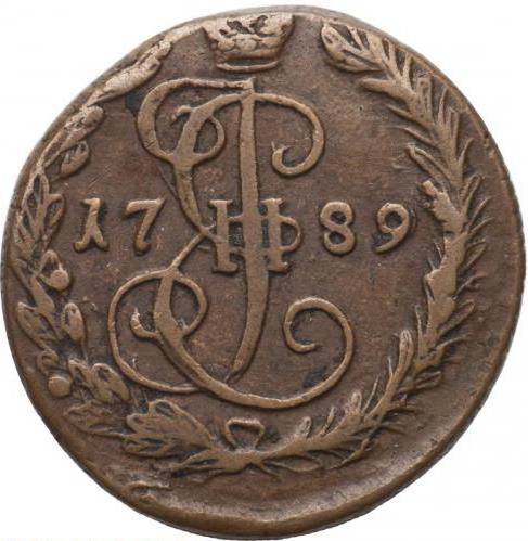 (1789) Монета Россия-Финдяндия 1789 год 1/2 копейки   Деньга Медь  VF