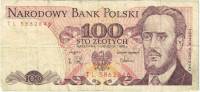 1988 Банкнота Польша 1988 год 100 злотых Людвиг Варинский   VF