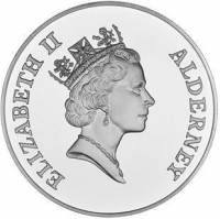 (№1997km23a) Монета Олдерни 1997 год 25 Pounds (Золотой Юбилей)
