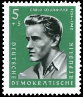 (1961-043) Марка Германия (ГДР) "Карло Шенхаар"    Герои сопротивления II Θ