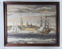 Гобелен картина Санкт-Петербург Петропавловская крепость в деревянной раме 70 х 56 см