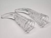 Рог хрустальный декоративный 2 штуки 20 и 21 см  СССР винтаж 